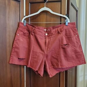 Old Navy Red and Blue Jean Shorts with Relaxed Fit